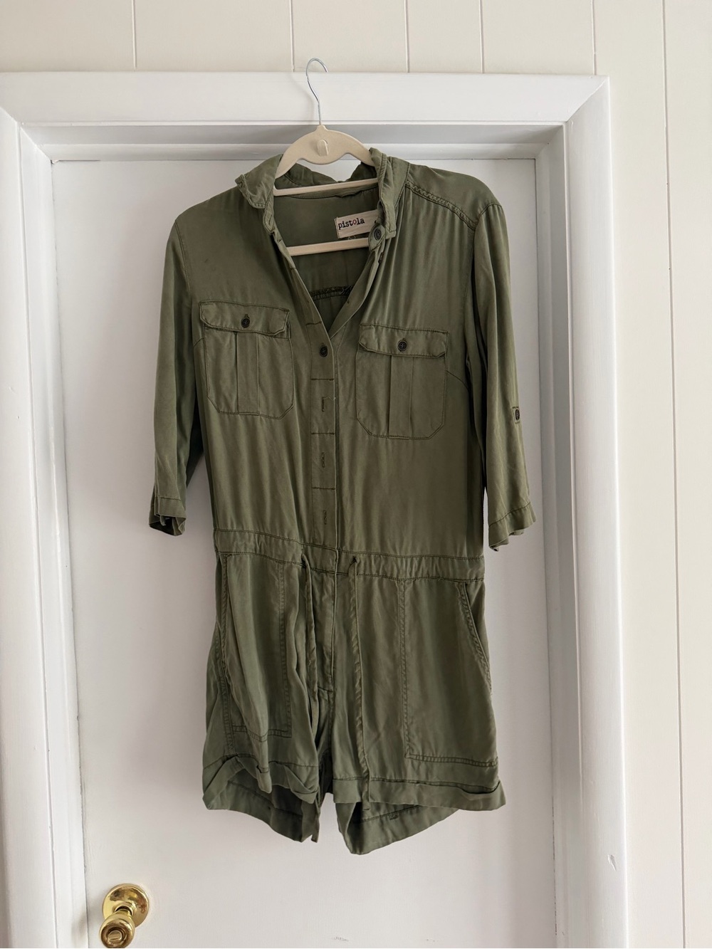 pistola Olive Green Utility Romper